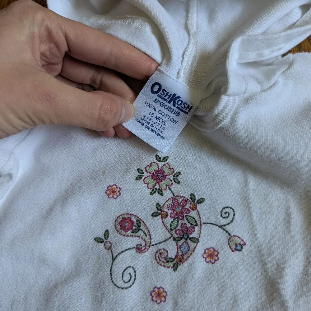 Vintage Oshkosh B'gosh 18M Hooded Paisley Print Shirt